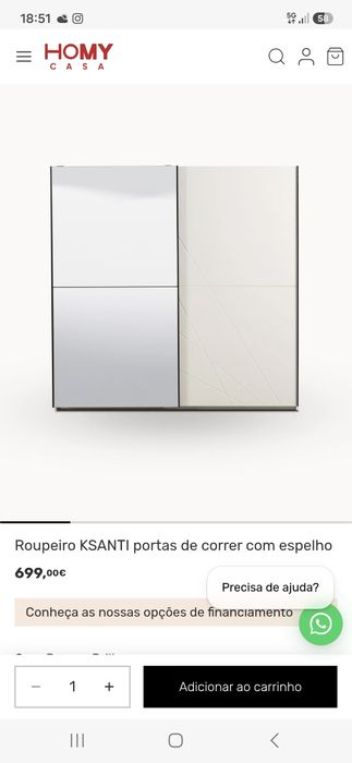 Guarda vestidos como novo