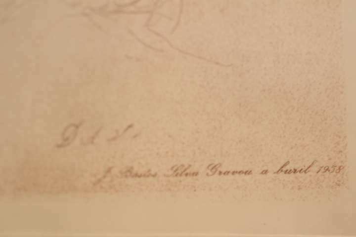 Gravura de J. Bastos Silva 1958 retrato Domingos Sequeira