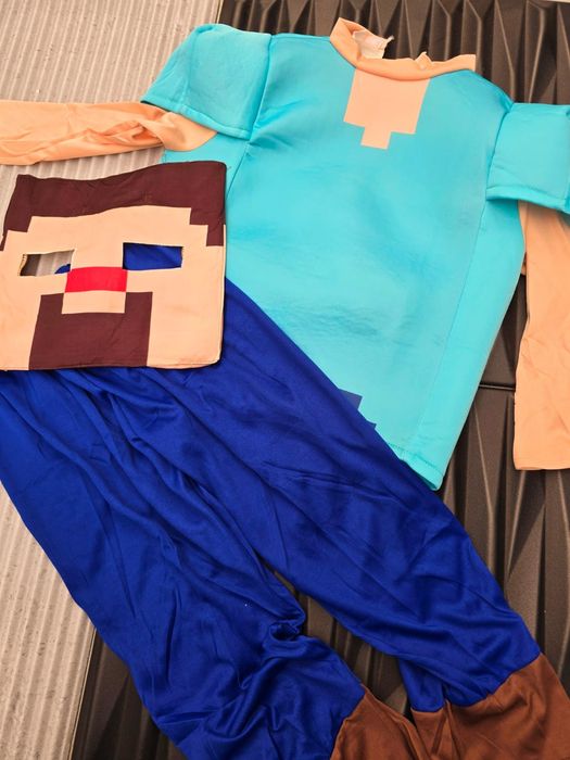 Nowy super strój przebranie dla dzieci Steve z Minecraft rozmiar M