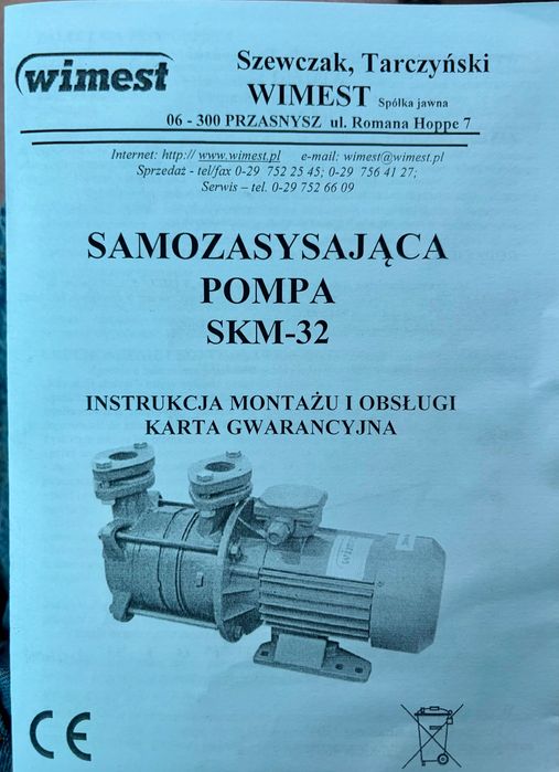 Pompa samozasysająca Wimest SKM-32 1,1 kW – gwarancja