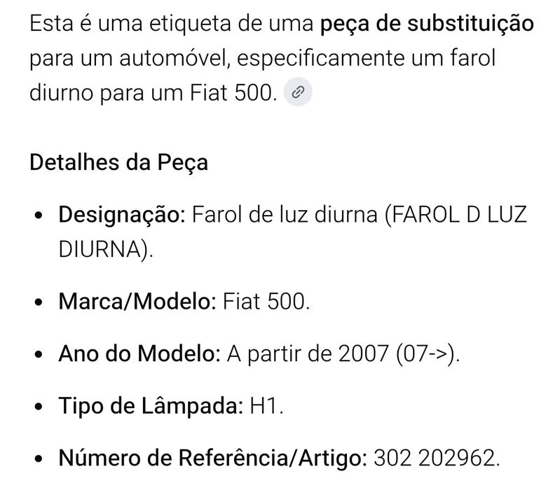 Faróis Fiat 500 em bom estado