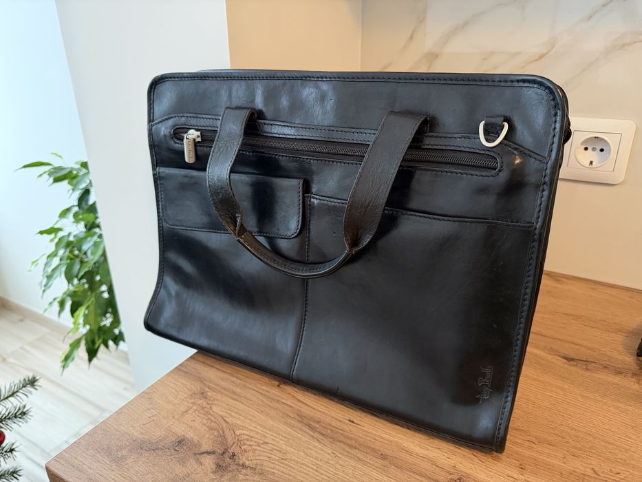 Шкіряна сумка для ноутбука/документів