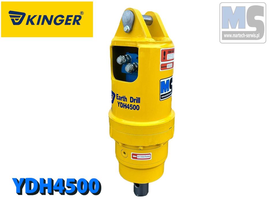 Wiertnica hydrauliczna do minikoparki KINGER DH4500 90kg 3-6t GW 2lata