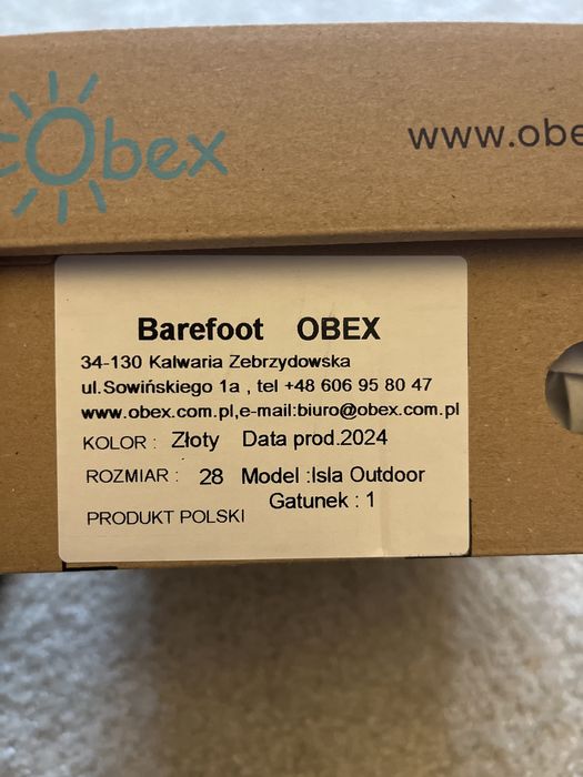 Obex zlote papcie skora 28