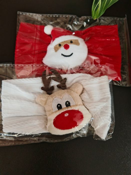 Uroczy świąteczny zestaw 2 opasek dla niemowląt