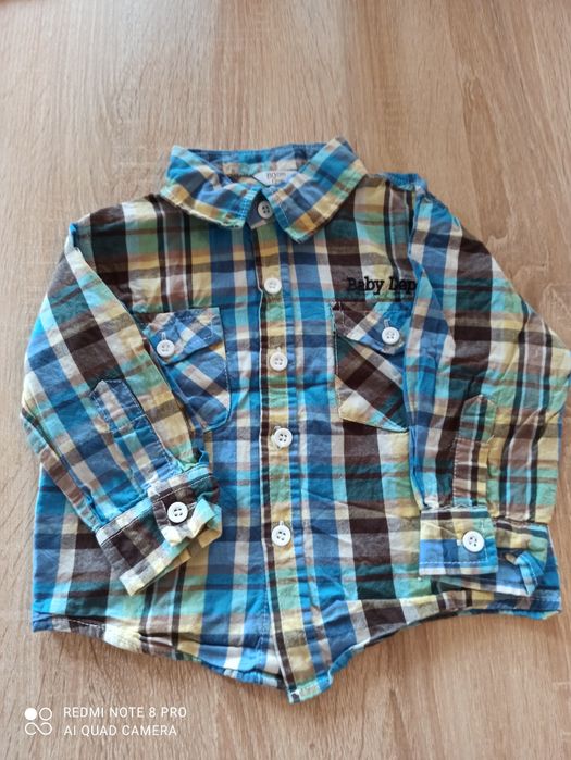Koszula chłopięca w kratę r. 80