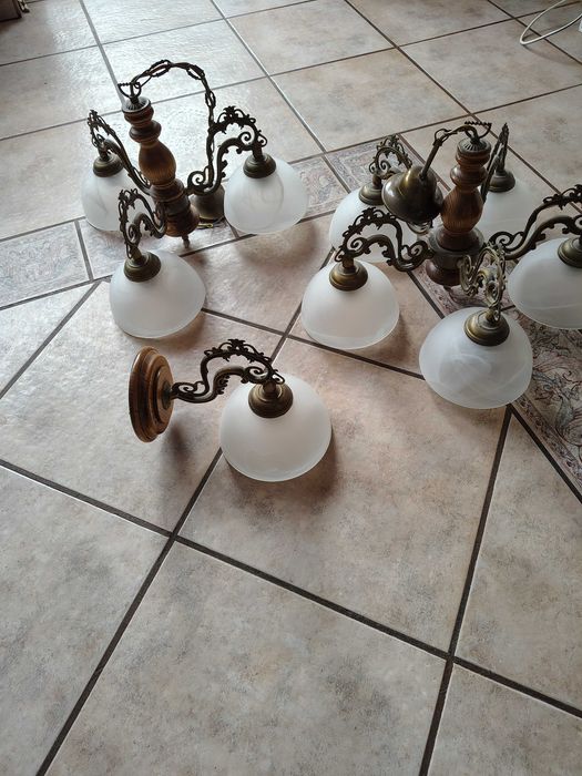 Lampy piątka trójka kinkiet przepiękny komplet