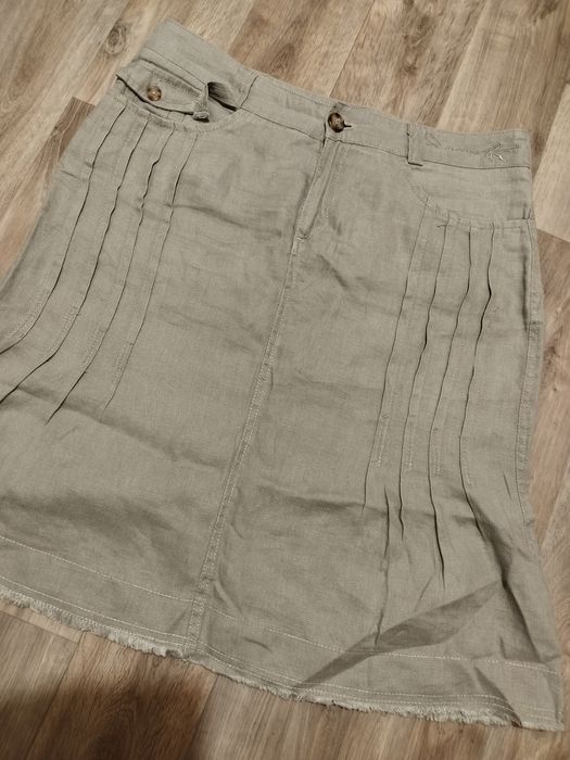 Spódnica casualowa vintage Quiosque XL len