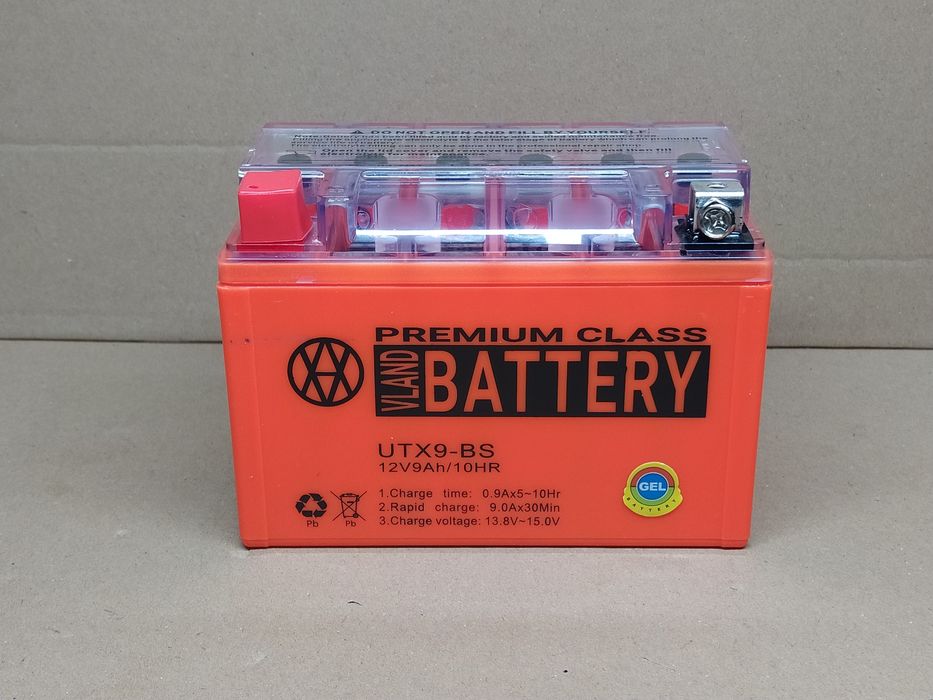 Аккумулятор мото АКБ GEL 12V 9A 150‑86‑107mm UTX9‑BS "VLAND"