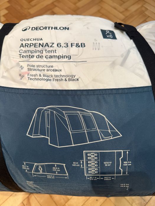 Namiot kempingowy Quechua Decathlon Arpenaz 6.3 fresh & black
