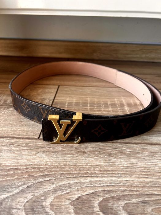 Pasek Louis Vuitton LV brązowy Monogram klamra 120 cm