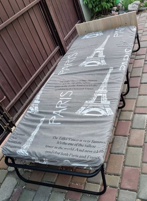 Комплект кровать раскладушка с матрасом ліжко розкладачка на ламелях