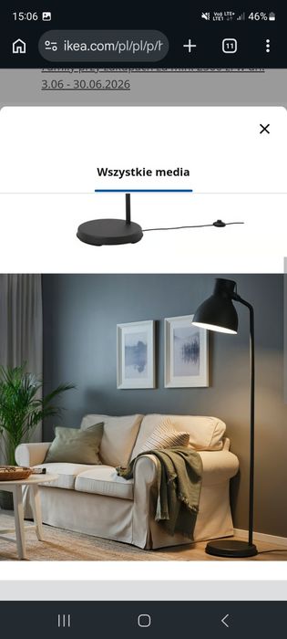 Lampa ikea stojaca