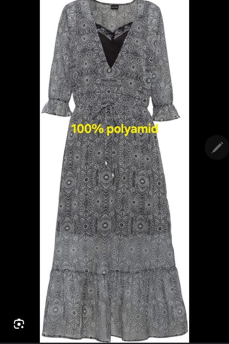 Sukienka maxi bodyflirt xxl 44 46 długi rękaw boho