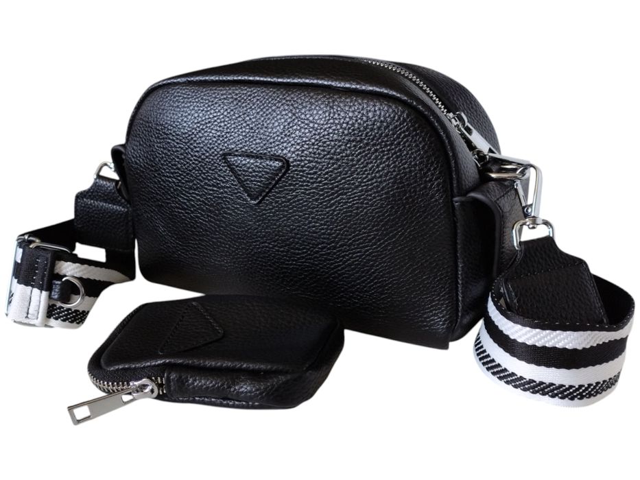 Torebka Damska Z Etui, Mała Czarna Listonoszka Na Ramię