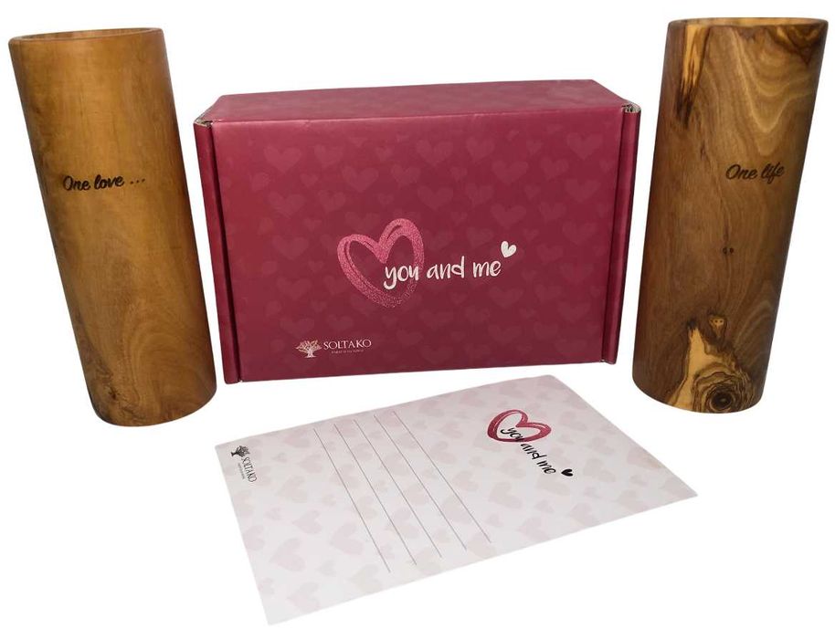 Prezent Na Walentynki Świecznik Na Tealight Drewno Oliwne One Love