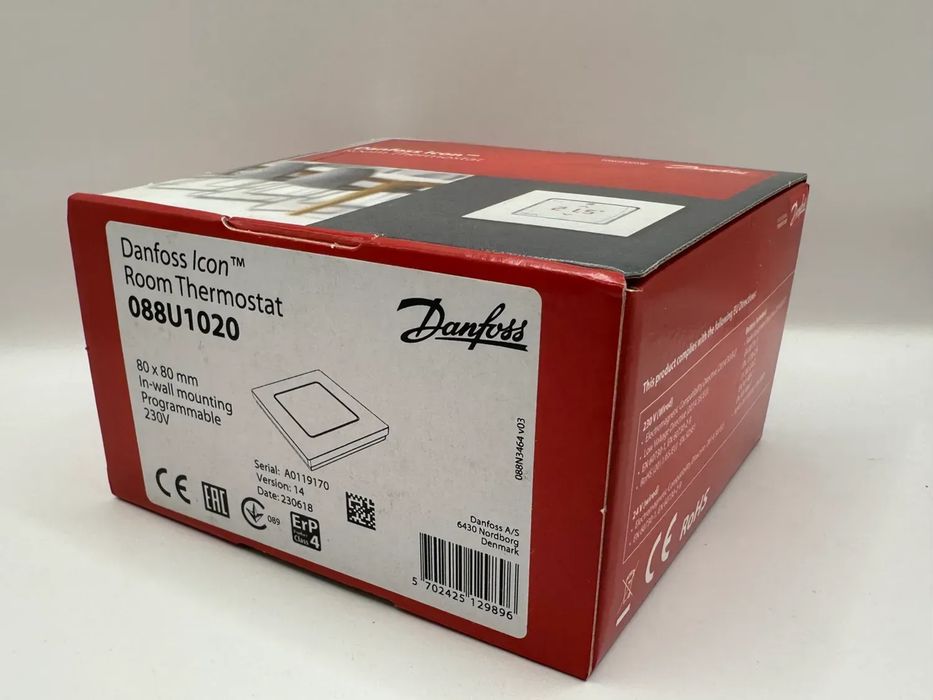 Кімнатний термостат Icon Prog In-wall Danfoss (088U1020)