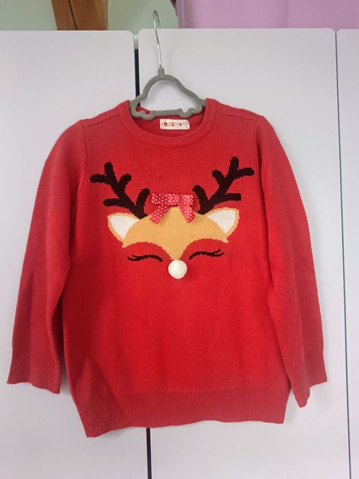 śliczny ŚWIĄTECZNY sweterek m-ki Young Style r. 122-128