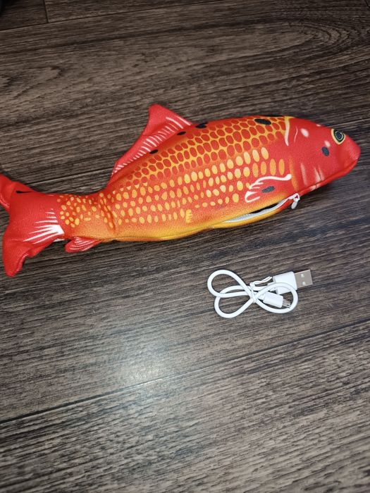 Интерактивная usb 3D риба для кошек игрушка виброхвост электрорыба