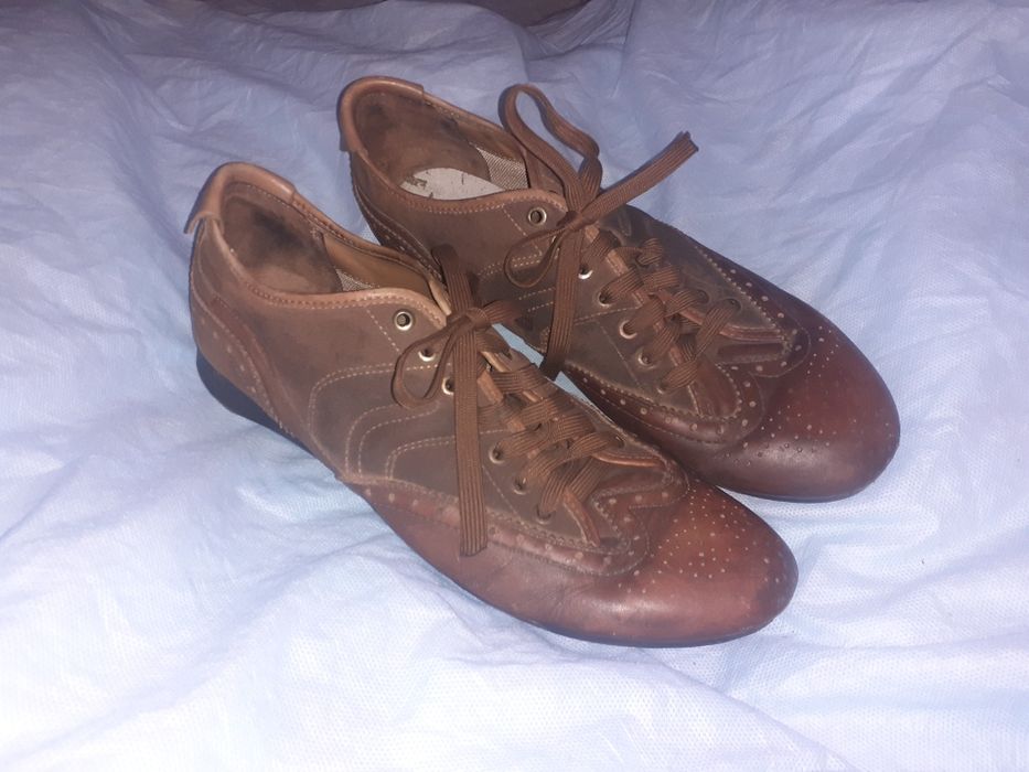 Geox respira кожанные мужские коричневые туфли 45