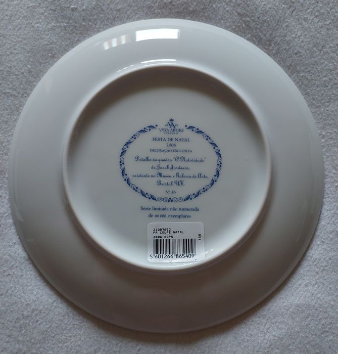 Prato Coleção Vista Alegre "Natal 2006"