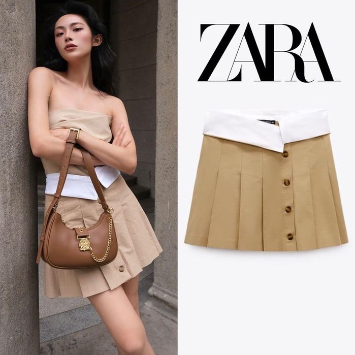 Міні спідниця нова колекція zara трендова тренд юбка