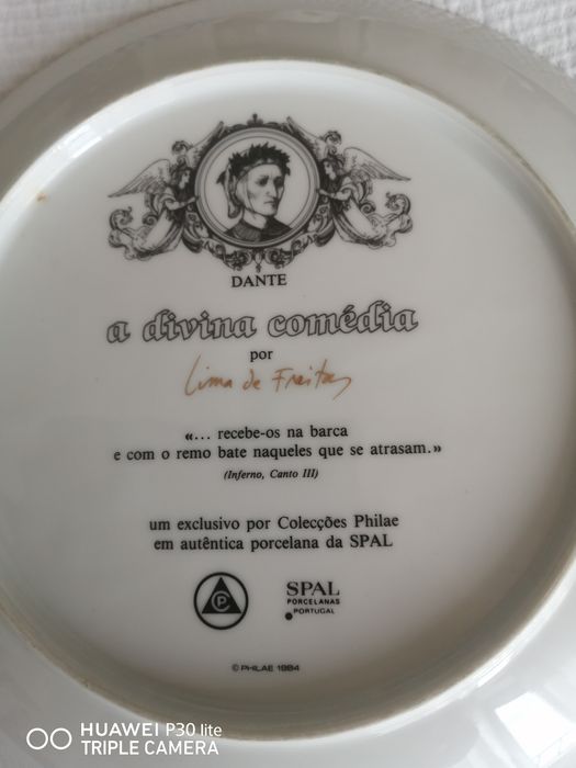 Prato porcelana da Spal  Divina Comedia