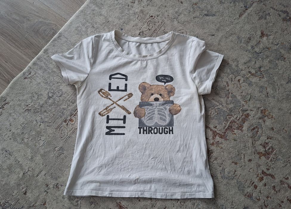 T-shirt z nadrukiem i cyrkoniami M