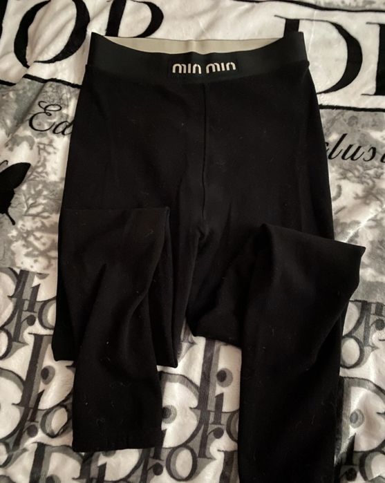 Czarne leginsy z ozdobną gumą r. XL/XXL