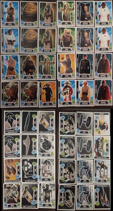 Cartas Star Wars Force Attax - 105 Cartas + 10 Prateadas
