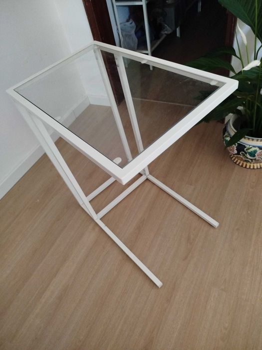 VITTSJÖ
Soporte portátil, blanco/vidrio, 35x65 cm