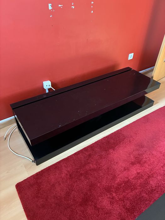 Móvel TV baixo moderno lacado preto brilhante