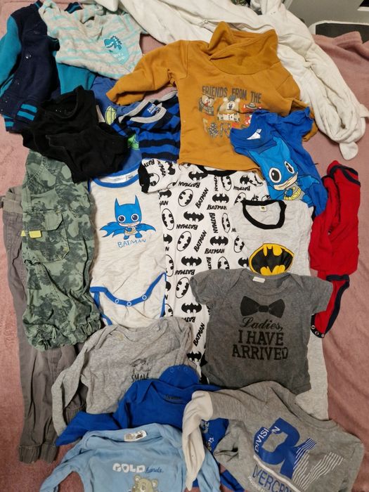 Mega paka ubrań dla chłopca 74 80 86 batman body ubranka spodnie