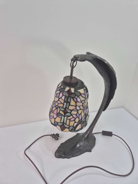 Lampa witrażowa z brązu