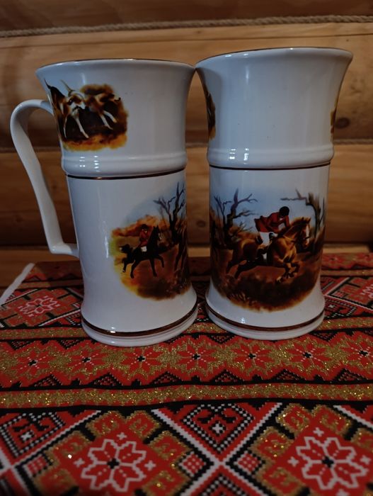 Келихи фарфорові з мисливським орнаментом  0,6л