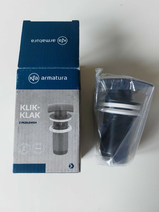 Klik-klak z przelewem czarny Armatura