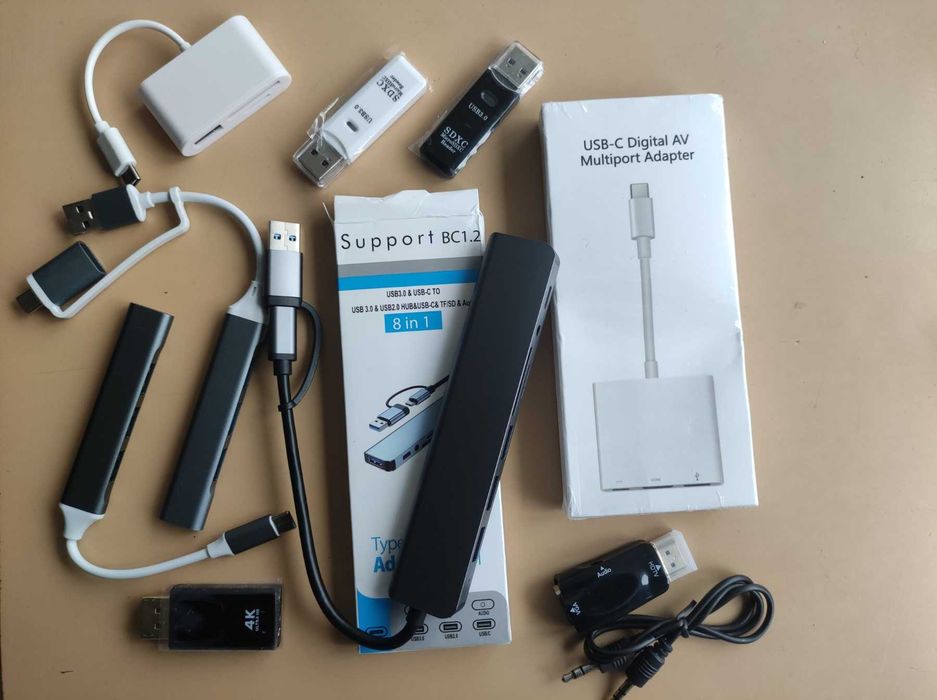 Переходник хаб адаптер USB на ноутбук телефон разветвитель картридер