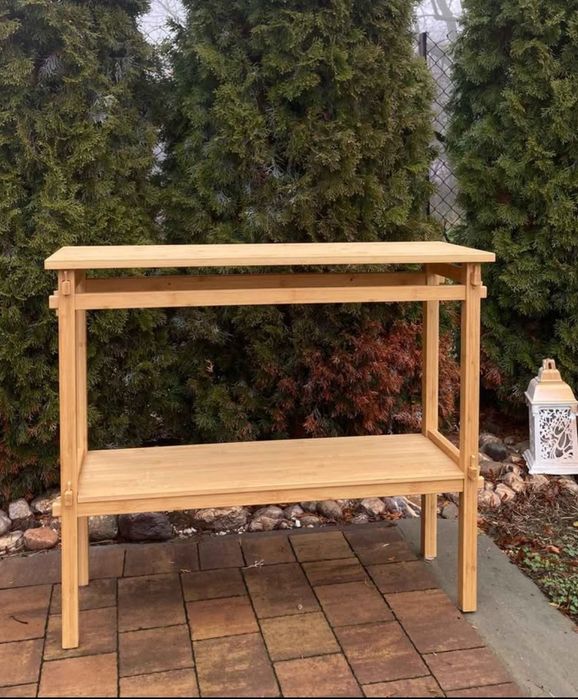 Konsola bambusowa do przedpokoju JYSK + ławka