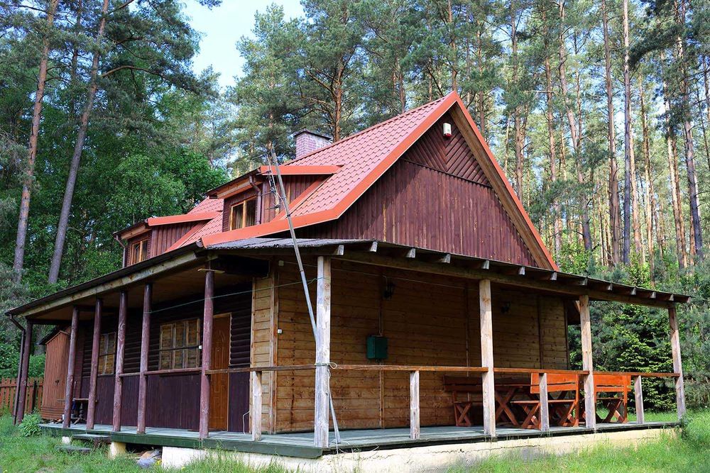 Ustronny domek na Mazurach do 12osób w lesie nad jeziorem, blisko Szczytna