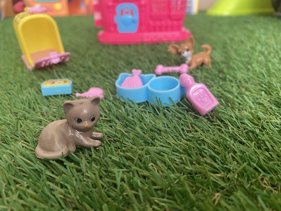 Barbie dog Pets Casa, transportadora, cao e gata com acessorios