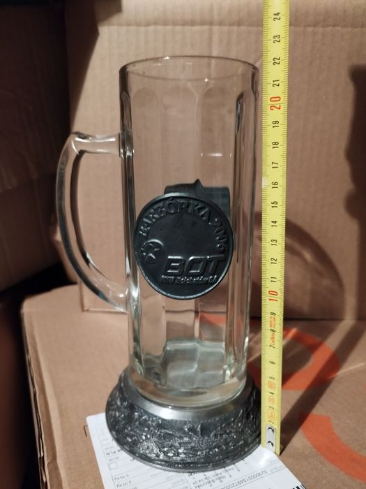 Kufel szkło i metal