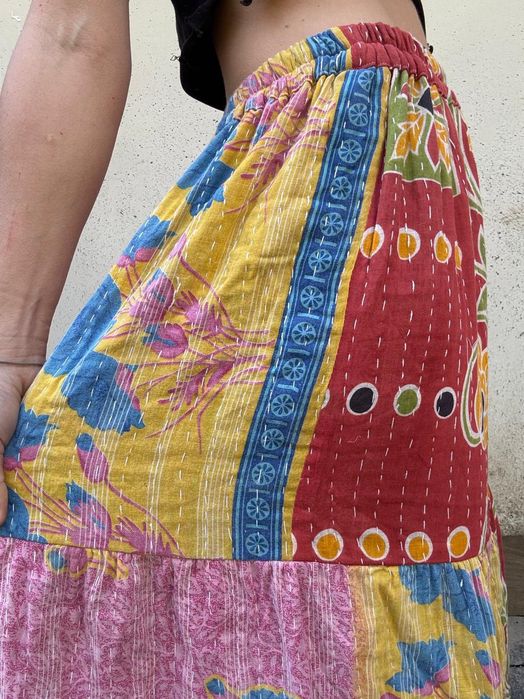 Spódnica bawełniana długa maxi India vintage kantha