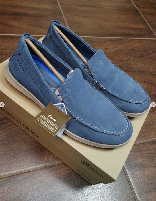 чоловічі замшеві лофери Clarks Flexway Step оригінал 40 40,5