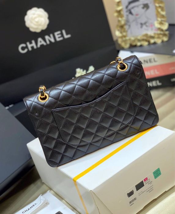 Сумка Chanel classic flap bag 25 см повний комплект бутика шкіра икра