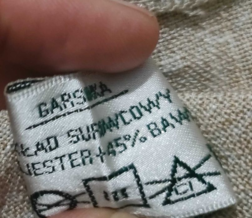 Piękny Komplet_ Beż/ Len_Spódnica Midi i Żakiet_40_Lux