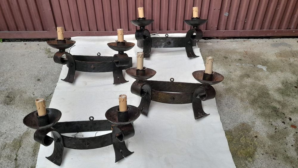 Apliques de Parede em Ferro Forjado - Estilo Medieval