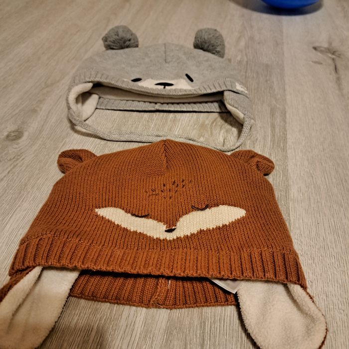 Czapki zimowe NEWBIE 4-9m 2szt.