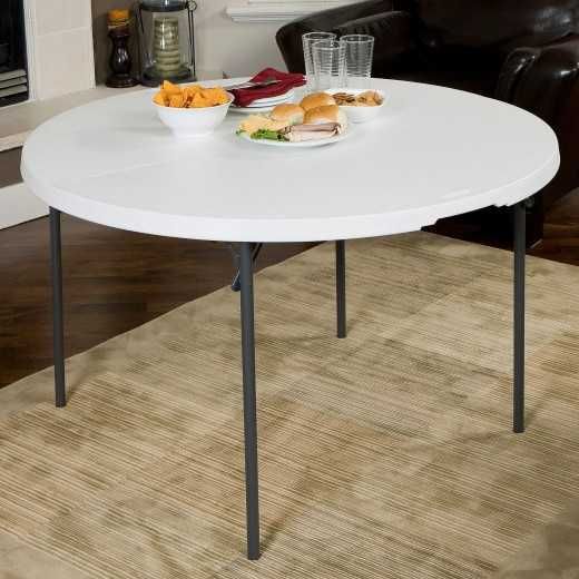 White Round Folding Table Ø122x74 cm – Limited Stock Available!64739988368899124