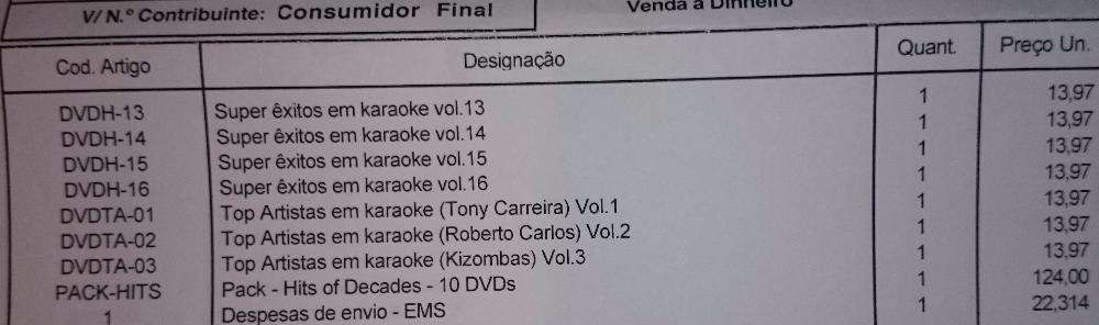 Karaoke, Pack 45 dvds da Midiarte