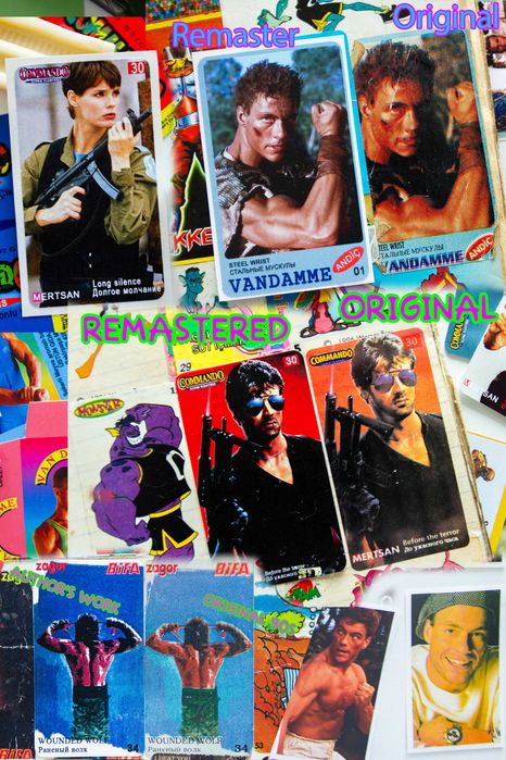 Наклейки commando van damme mortal kombat zagor bifa жвачки 90х